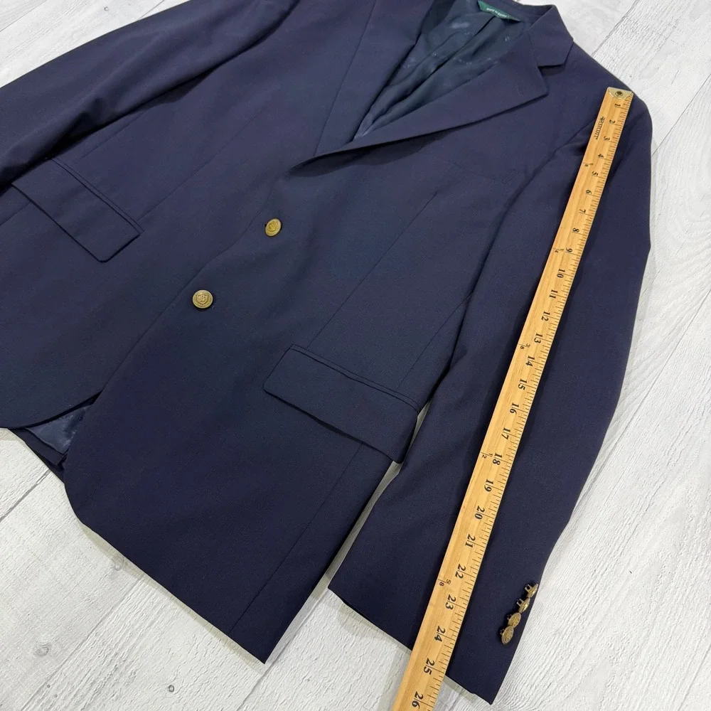 B by Brooks Brothers Mens Navy Blue Wool Blend 2 Button Blazer Sport‎ Coat 42R